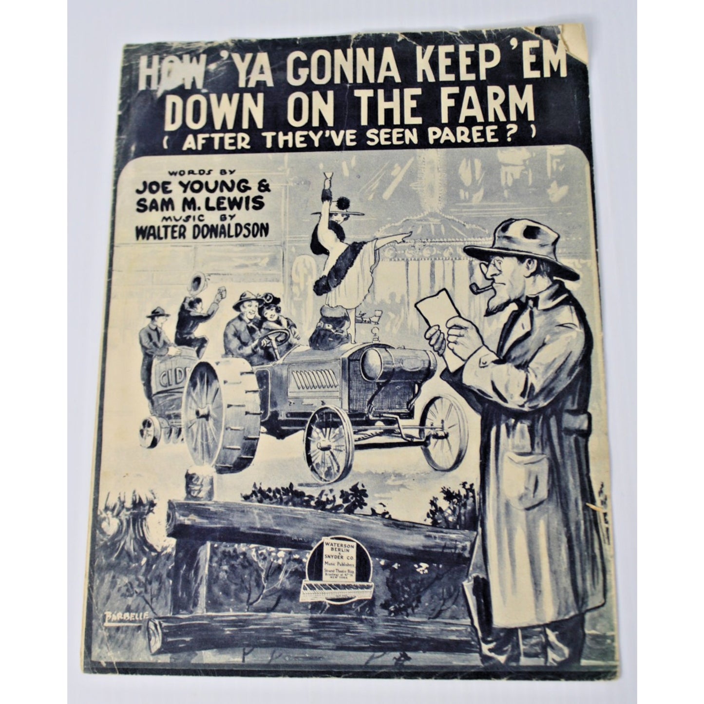 Antique 1919 WWI Sheet Music- How Ya Gonna Keep "Em Down On The Farm