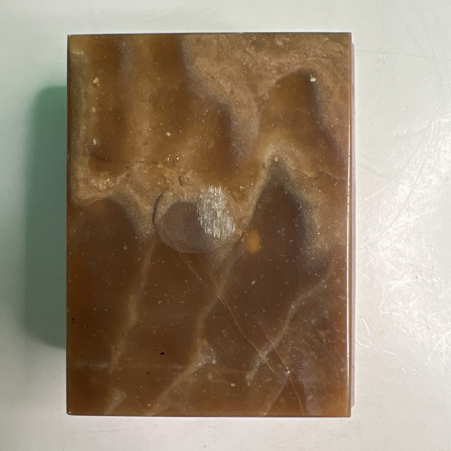Carved Soapstone Small Box Rectangular Trinket Vanity Natural Stone with Lid
