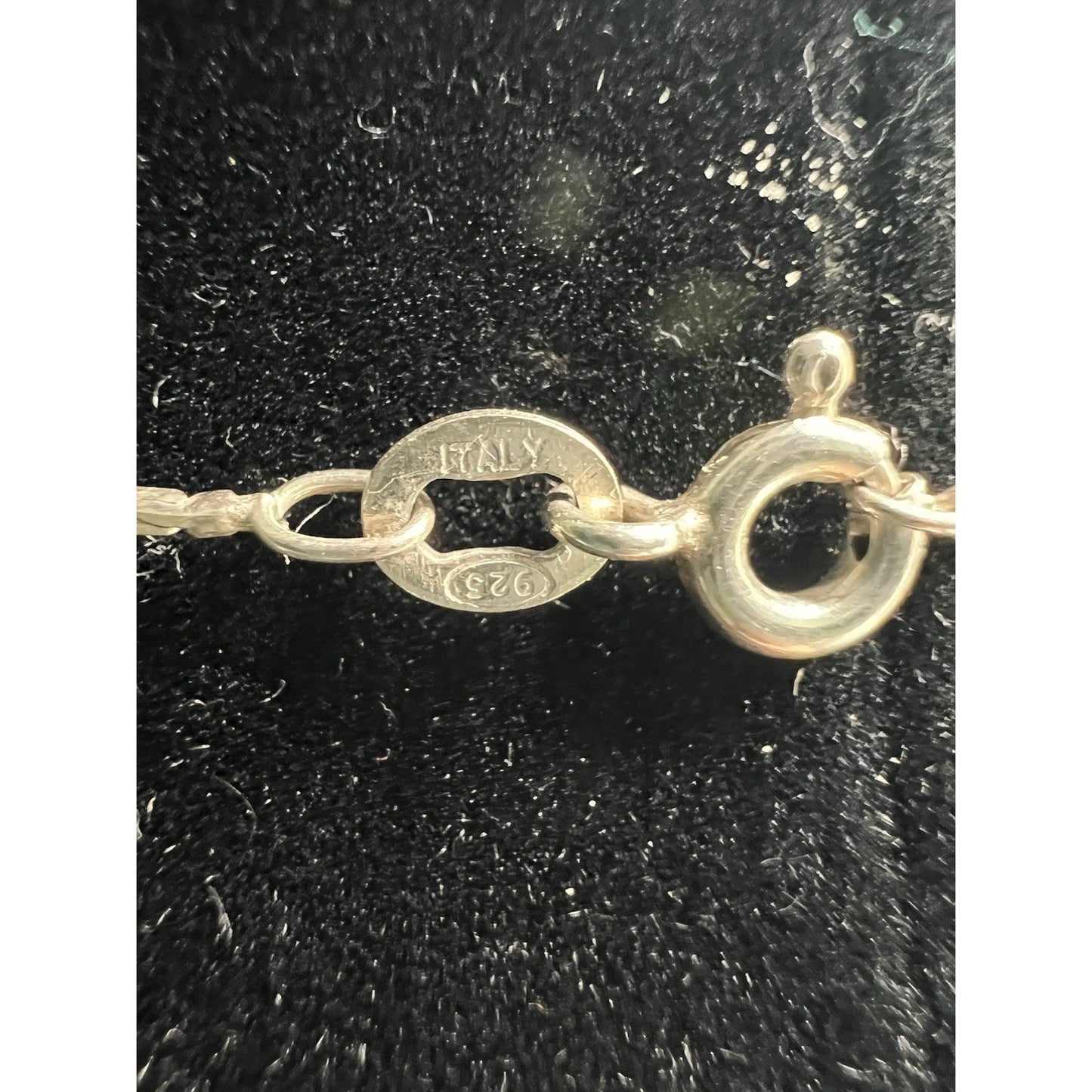 24” Sterling Silver 925 Chain And Cross Pendant Amethyst Purple Stone Necklace