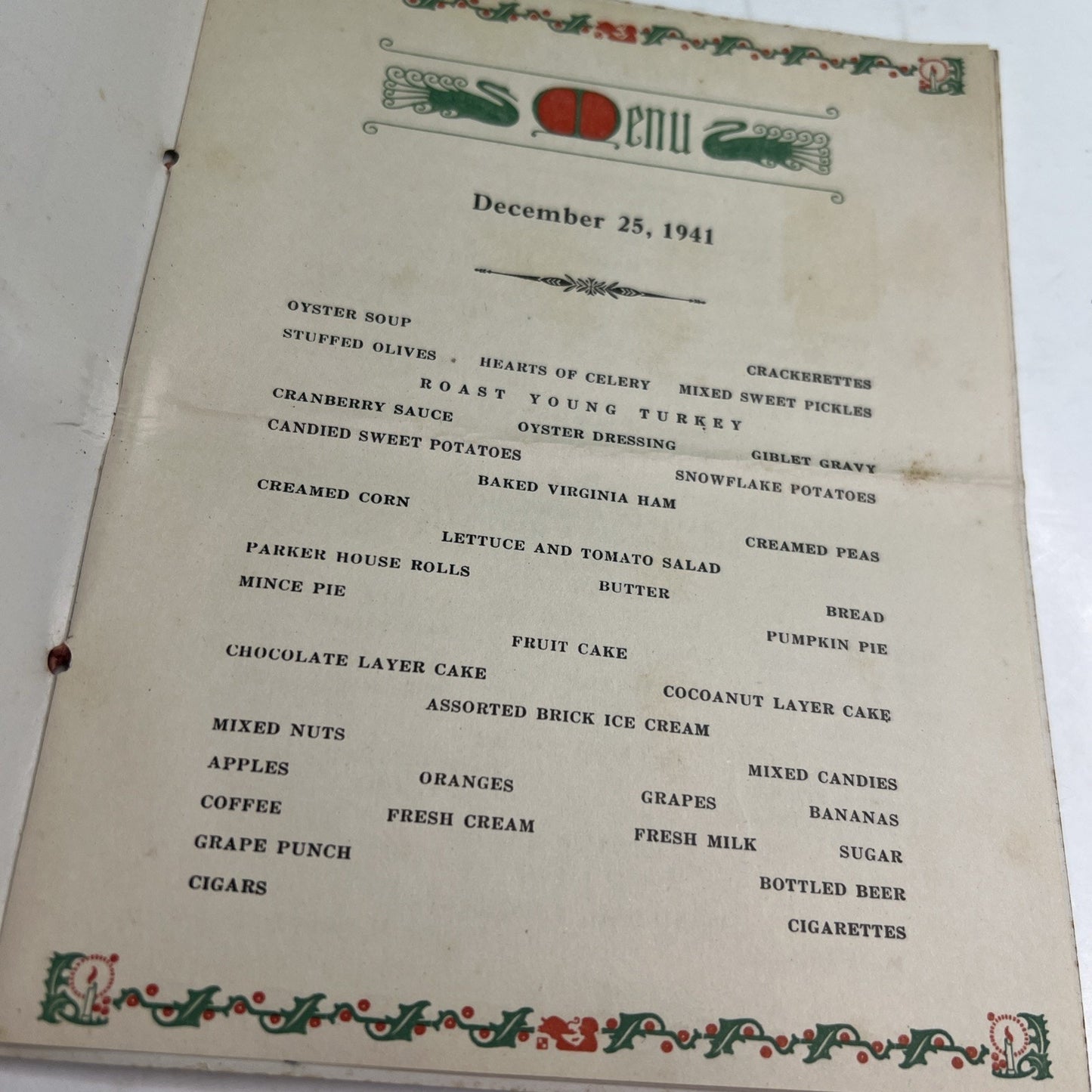 1941 Christmas Program Fort Bragg North Carolina 97th Field Artillery Battalion